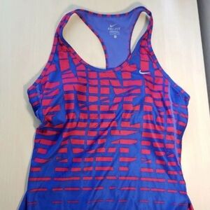 Nike Women's Vibrant Blue and Red Tank Top